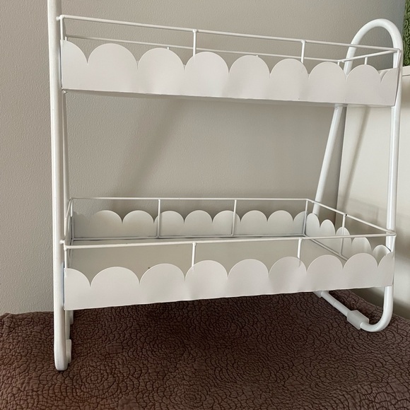 White Two-Tier Metal Rack - Picture 1 of 5